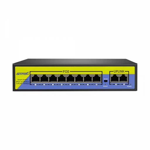 Sintech 10 Ports Sintech Smart POE Switch (8+2)