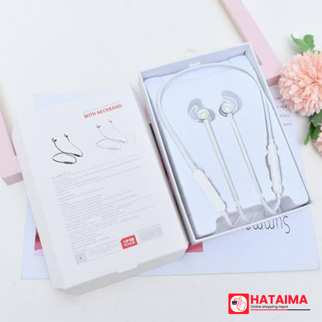 Simple Style Bluetooth Earphones with Neckband (White)