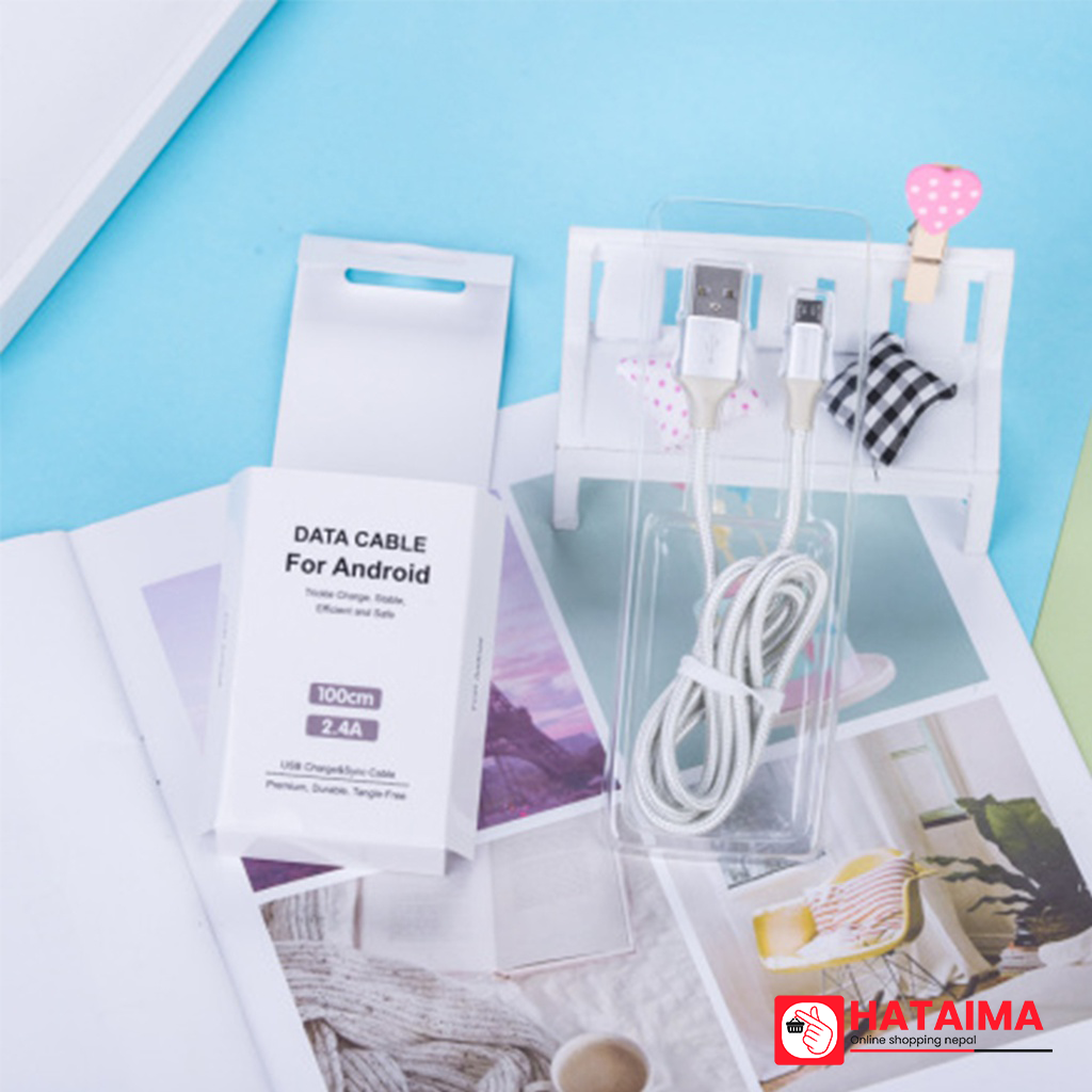 1M Upgraded Version 2.4A Micro Sync Charging Cable (Silver)