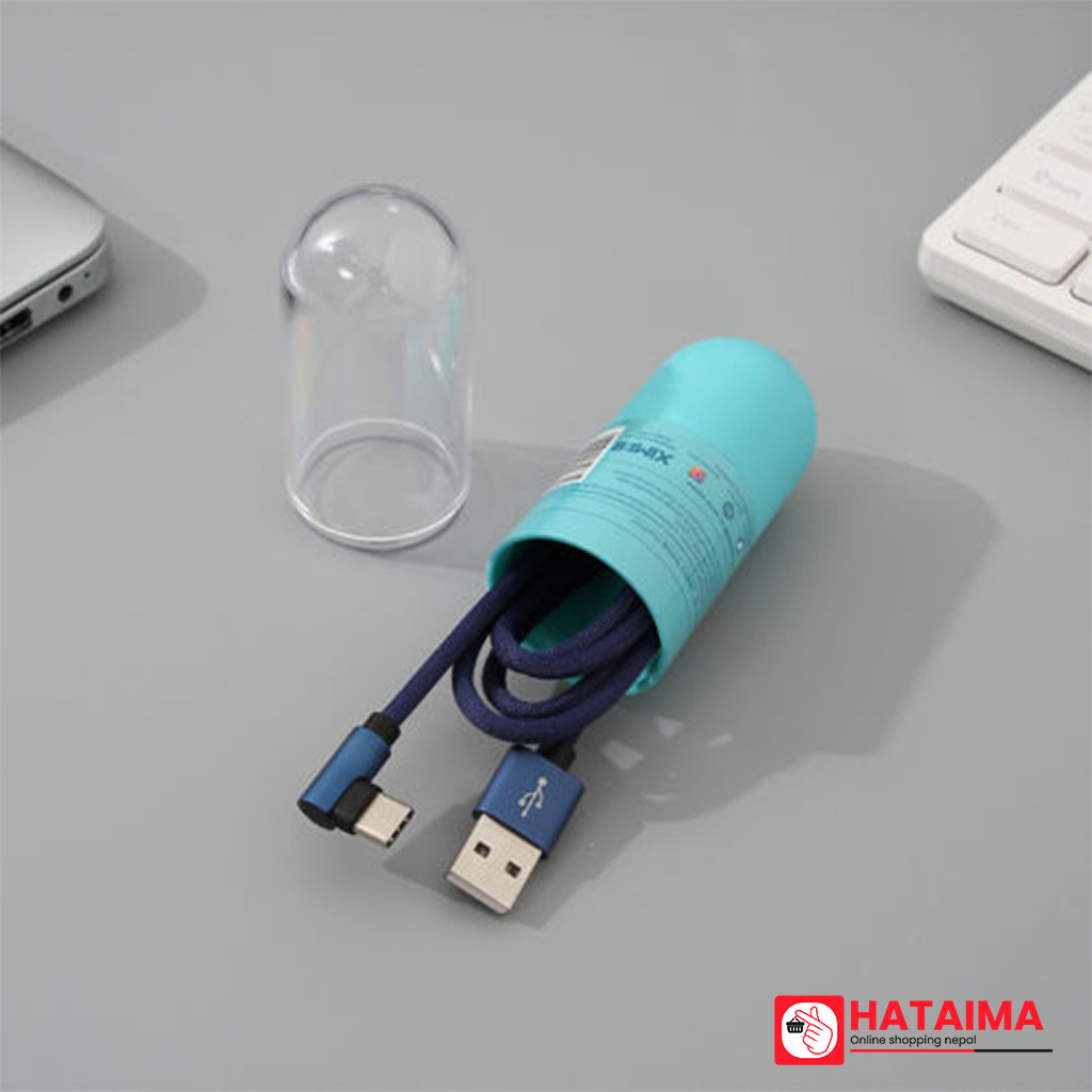 Braided Jacket TYPE-C Sync Charging Cable with Storage Case (Blue)(1m)